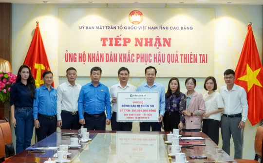 Vinachem tiếp tục ủng hộ đồng bào vùng lũ tại tỉnh Cao Bằng, Thái Nguyên