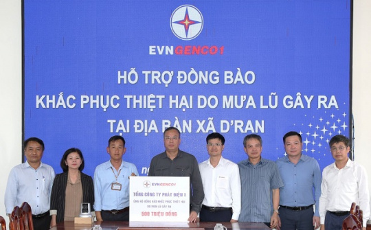 EVNGENCO1 ủng hộ đồng bào Lâm Đồng khắc phục thiệt hại do mưa lũ gây ra
