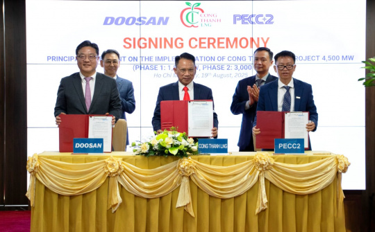 Tư vấn Xây dựng Điện 2 ký thỏa thuận thực hiện Dự án Nhà máy điện LNG Công Thanh 4.500 MW
