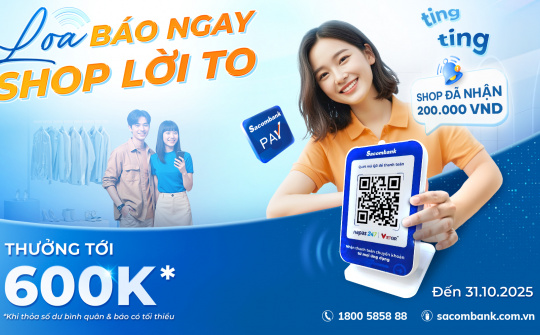 Cwin4555 link đăng ký đăng nhập Sacombank tặng đến 600.000 đồng cho khách hàng cài đặt loa thanh toán
