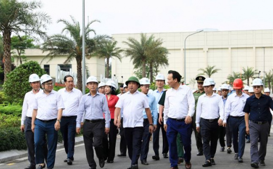 Bí thư Thành ủy Hà Nội Trần Đức Thắng kiểm tra một số dự án, công trình trọng điểm của Thủ đô