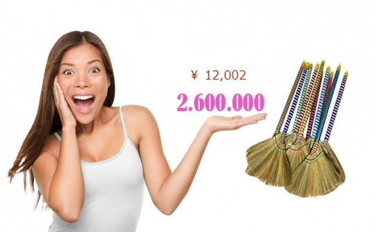 Chổi đót Việt Nam giá 2,5 triệu đồng tại Nhật