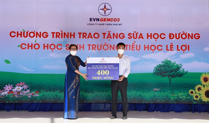 Nhiệt điện Phú Mỹ tài trợ 400 triệu đồng “Sữa học đường” cho học sinh Tiểu học