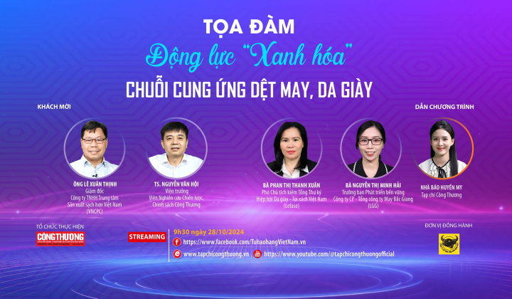 [TRỰC TUYẾN] Động lực "Xanh hóa" chuỗi cung ứng dệt may, da giày