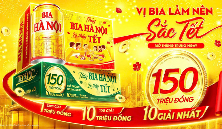 Mở triệu lộc vàng đón Tết sung túc cùng Bia Hà Nội Tết 2026