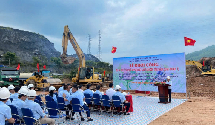 DAP số 2 - Vinachem khởi công giai đoạn 1 Dự án xử lý, tái chế 850.000 tấn gyps/năm