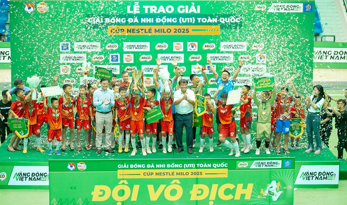 Giải Bóng đá Nhi đồng Toàn quốc - Cúp Nestlé MILO 2025: U11 Hưng Yên lần đầu vô địch