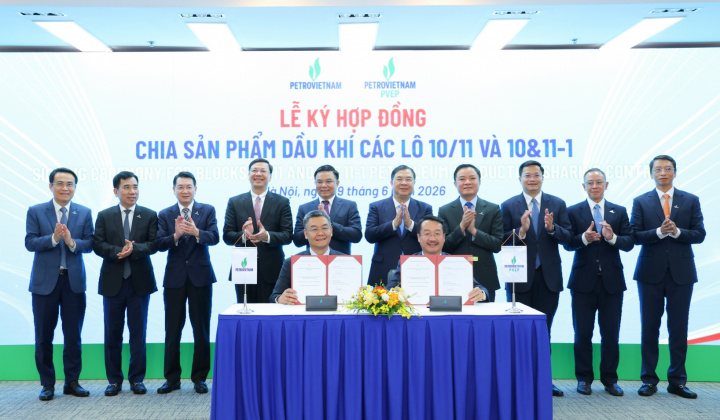 Petrovietnam tổ chức Lễ ký Hợp đồng chia sản phẩm dầu khí các lô 10/11 và 10&11-1 và Hợp đồng mua bán khí, mỏ sư tử trắng, giai đoạn 2b, lô 15-1