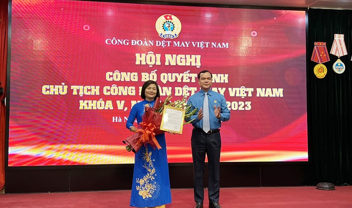 Bà Phạm Thị Thanh Tâm đảm nhiệm vị trí Chủ tịch Công đoàn Dệt May Việt Nam