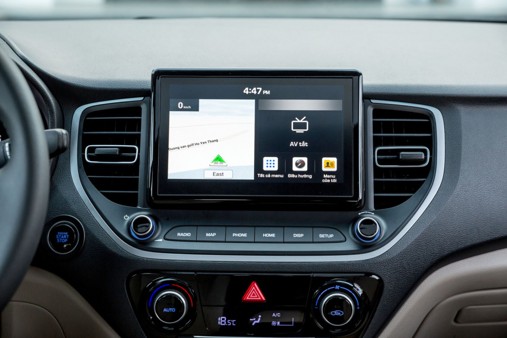 Màn hình giải trí của xe Hyundai Accent 2021