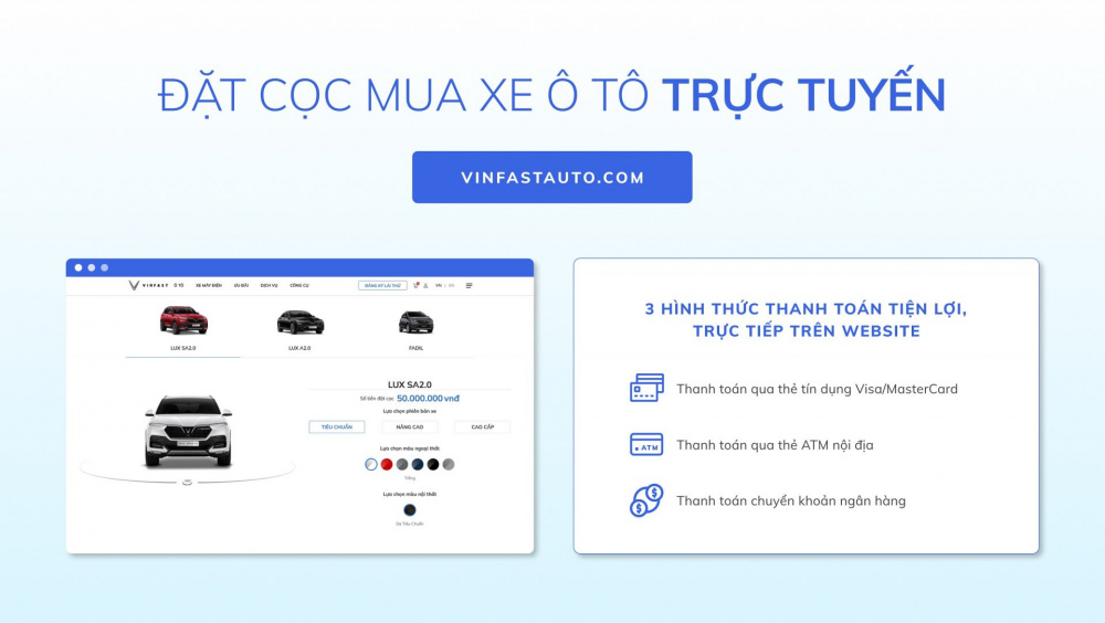 Các dịch vụ trực tuyến khi mua xe của VinFast