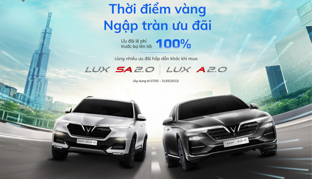 Lux A2.0 được ưu đãi 100% lệ phí trước bạ