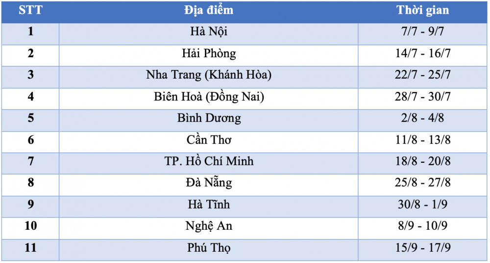 Lịch Triển lãm VinFast