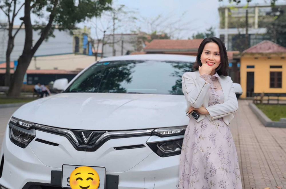 “Sau vài lần nâng cấp, VF 8 đúng là chân ái của lòng mình”, chị Trịnh Thị Mai chia sẻ. (Nguồn: FBNV)