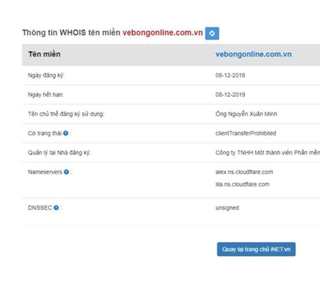 web đặt vé online giả mạo