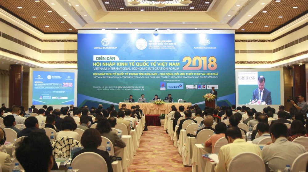 Diễn đàn Hội nhập kinh tế quốc tế Việt Nam năm 2018 tổ chức sáng 4/12/2018 tại Hà Nội.