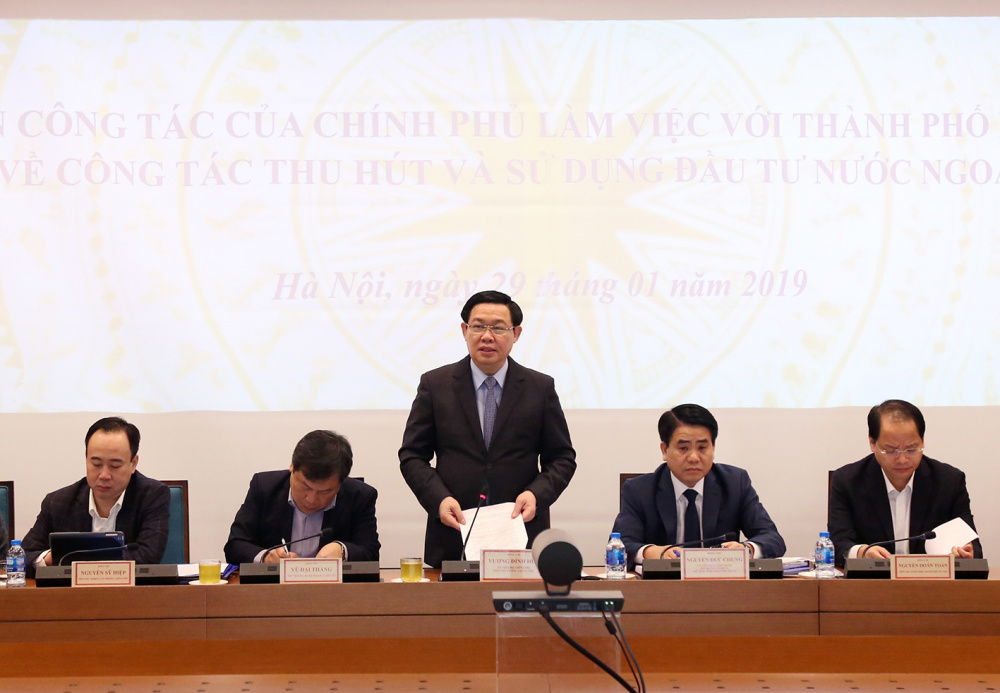 Phó Thủ tướng Vương Đình Huệ phát biểu tại buổi làm việc (Ảnh: VGP/Thành Chung)