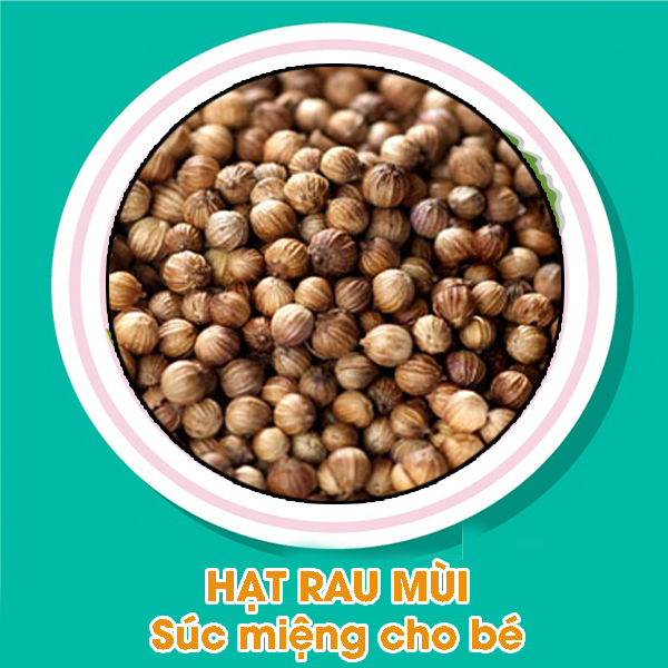 Hạt rau mùi xúc miệng cho bé