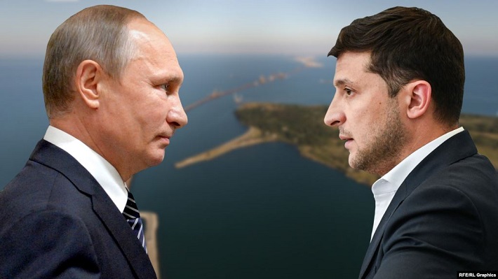 Volodymyr Zelenskiy và Vladimir Putin