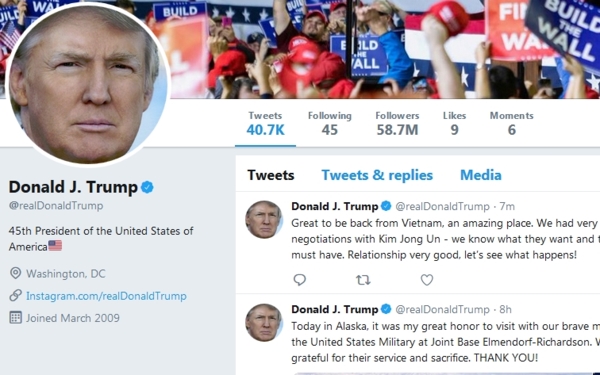 twitter của ông trump
