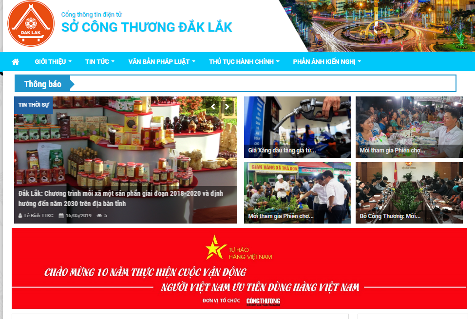 Sở Công Thương Bến Tre đăng banner hưởng ứng Chương trình Nhận diện hàng Việt Nam - Tự hào hàng Việt Nam năm 2019