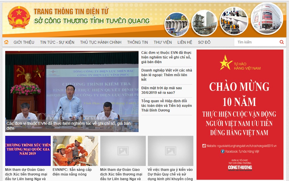 Website của Sở Công Thương tỉnh Lào Cai đăng banner hưởng ứng Chương trình Nhận diện hàng Việt Nam - Tự hào hàng Việt Nam năm 2019