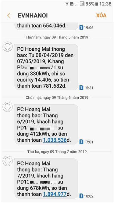 hóa đơn tiền điện điện tử