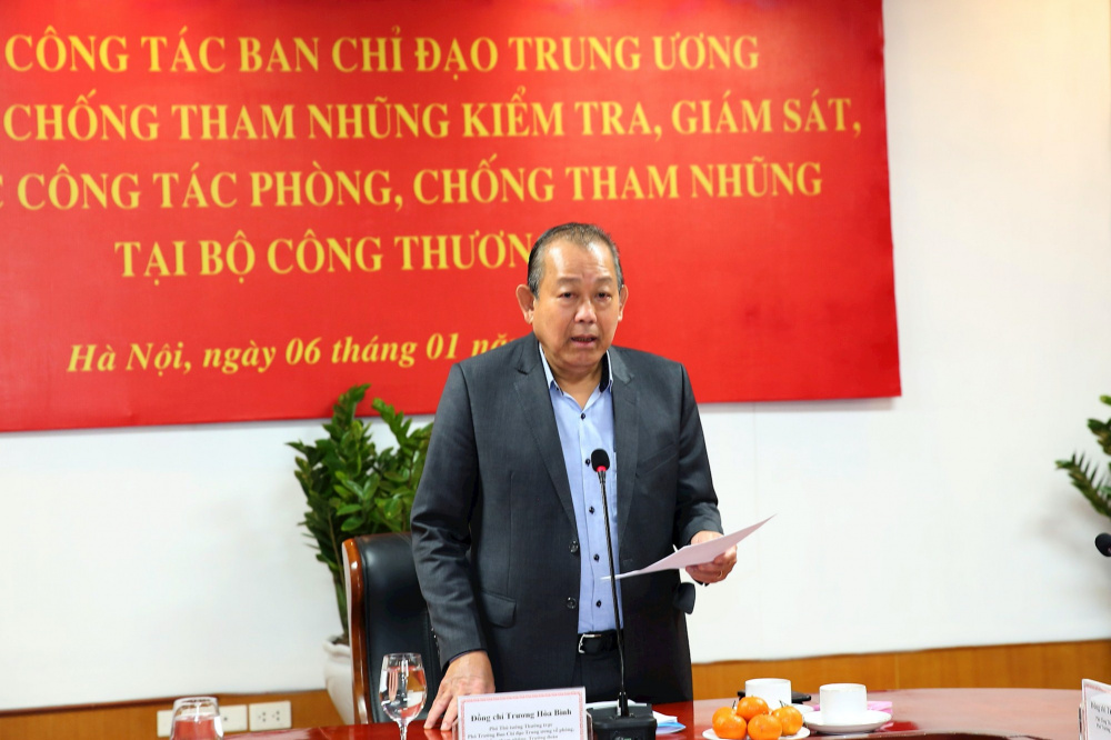 Phó Thủ tướng Trương Hòa Bình phát biểu tại buổi làm việc