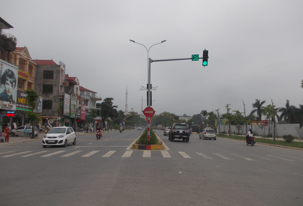 Đại lộ Kim Ngọc - Quốc lộ 2 - của TP Vĩnh Yên vừa được nâng cấp mở rộng