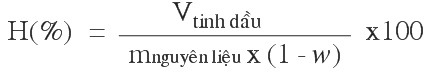 Hiệu suất thu tinh dầu