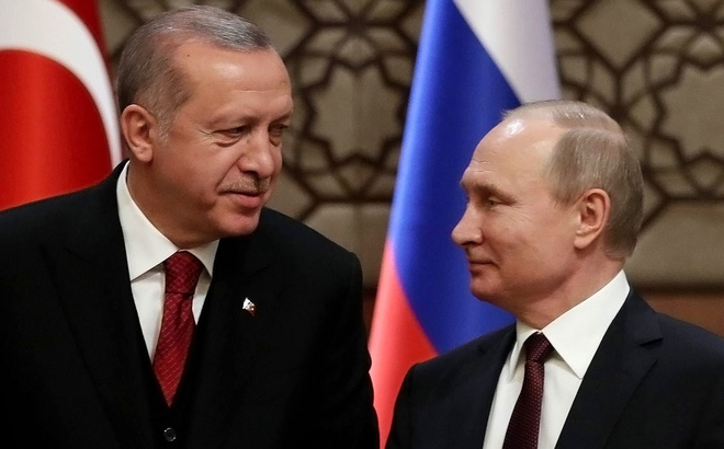 Tổng thống Nga Vladimir Putin và người đồng cấp Thổ Nhĩ Kỳ Tayyip Erdogan