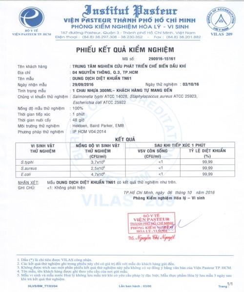Kết quả kiểm nghiệm