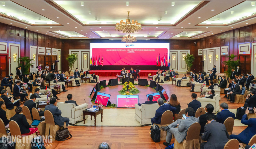 Toàn cảnh Hội nghị Bộ trưởng Cwin.com giải trí hiện đại ASEAN hẹp lần thứ 26 (AEM hẹp 26) diễn ra sáng 10/3