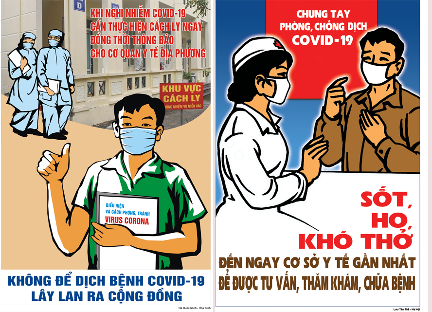 Tranh cổ động phòng chống Covid - 19