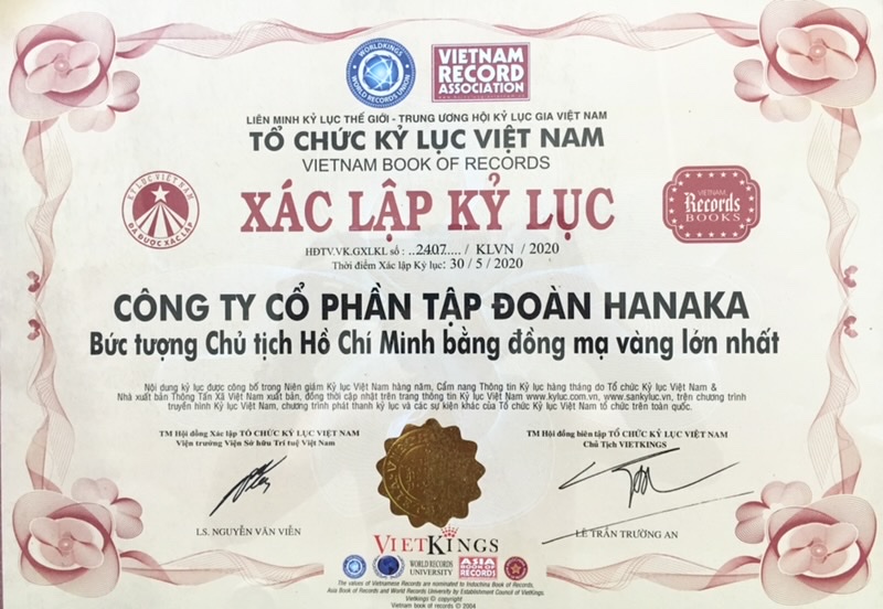 Kỷ lục quốc gia trao cho Công ty CP Tập đoàn Hanaka