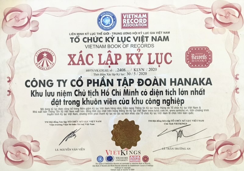 Kỷ lục quốc gia trao cho Công ty CP Tập đoàn Hanaka