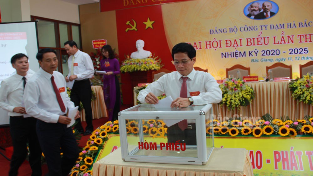 Các đại biểu tiến hành bỏ phiếu.