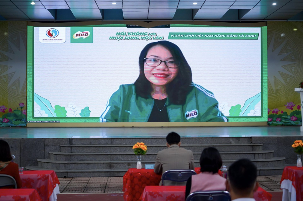 Bà Nguyễn Thị Minh Nguyệt, Giám đốc ngành hàng MILO và Sữa tại công ty Nestlé Việt Nam chia sẻ Nestlé MILO luôn trăn trở với sứ mệnh tạo ra những sân chơi năng động và xanh để trẻ được thỏa sức vận động 
