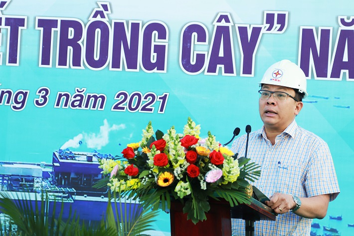 Phó Tổng Giám đốc EVN Phạm Hồng Phương phát biểu tại buổi lễ “Tết trồng cây” năm 2021
