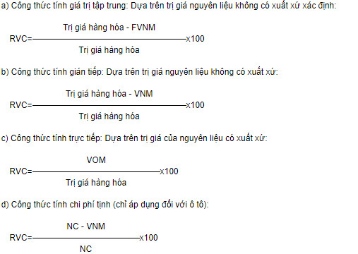 hàm lượng giá trị khu vực