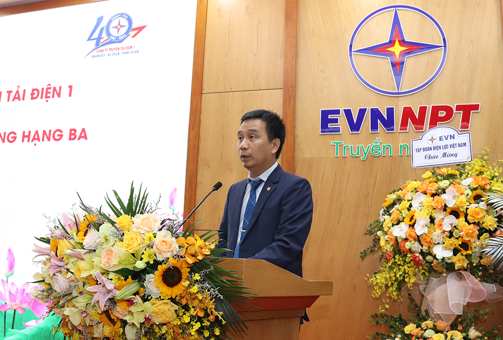 Chủ tịch HĐTV EVNNPT Nguyễn Tuấn Tùng phát biểu tại buổi Lễ