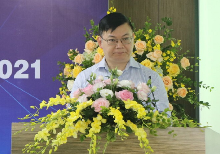 Ông Lê Song Lai - Chủ tịch HĐQT VNSTEEL trình bày Báo cáo của Hội đồng quản trị Tổng công ty Thép Việt Nam - CTCP