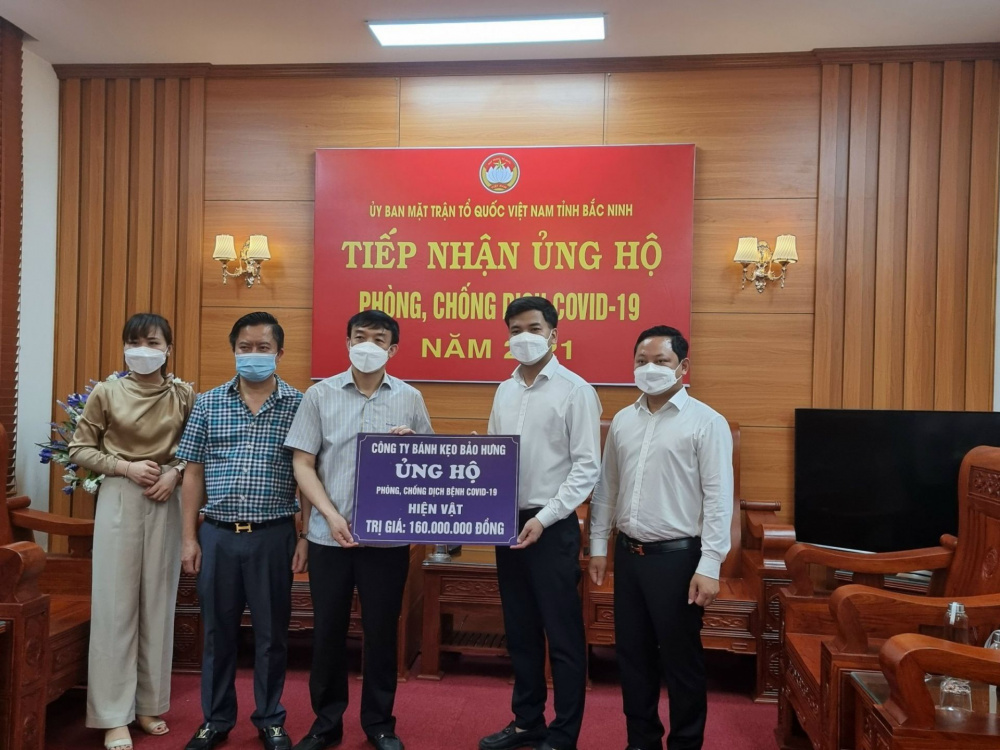 Công ty CP Quốc tế Bảo Hưng đã ủng hộ công tác phòng, chống dịch Covid-19 đến Ủy ban MTTQ Việt Nam tỉnh Bắc Ninh