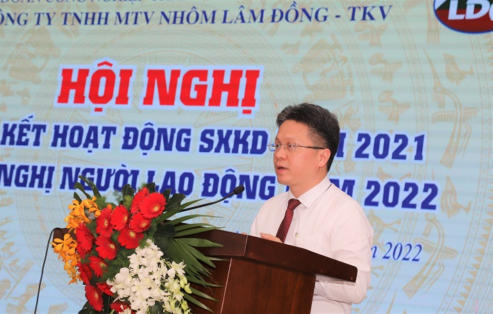 Ông Nguyễn Tiến Mạnh - Phó Tổng giám đốc Tập đoàn TKV phát biểu chỉ đạo tại hội nghị