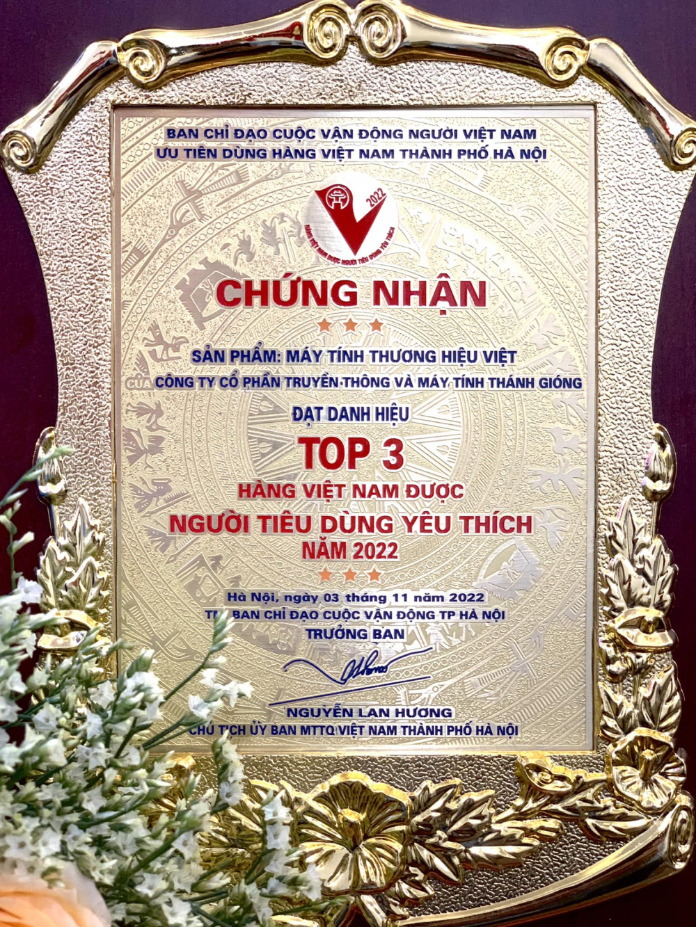 Máy tính Thánh Gióng lọt TOP 3 sản phẩm “Hàng Việt Nam được người M.Cwin800.com thể thao, casino live, bắn cá và slot nổ hũ yêu thích” năm 2022