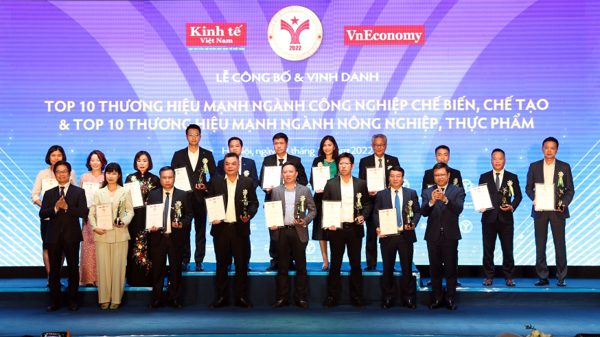 HABECO ĐƯỢC VINH DANH TOP 10 THƯƠNG HIỆU MẠNH - NGÀNH NÔNG NGHIỆP, THỰC PHẨM 2022