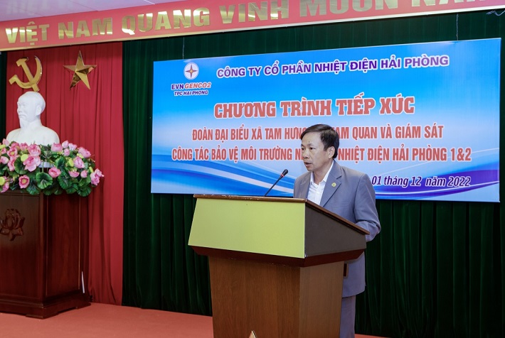 Ông Vũ Tiến Lực - Chủ tịch UBND xã Tam Hưng phát biểu