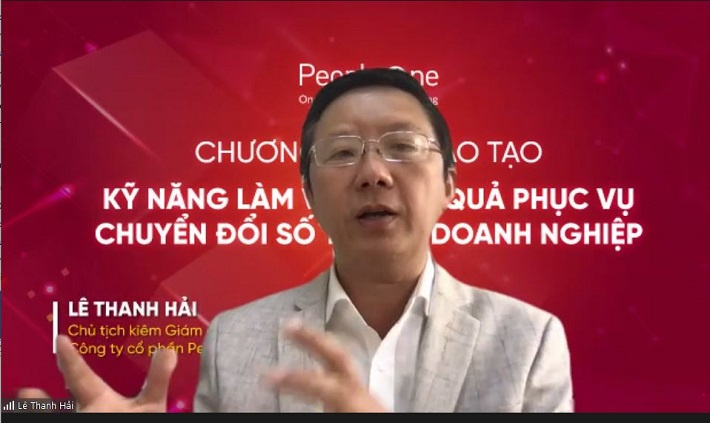 Ông Lê Thanh Hải - Chủ tịch kiêm Giám đốc Công ty Cổ phần People One nhấn mạnh chuyển đổi số là thay đổi đi vào chiều sâu và chú trọng con người