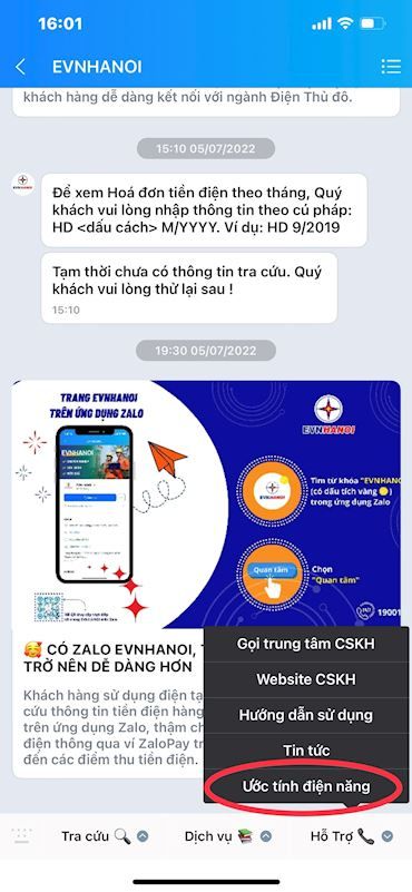 Zalo OA EVNHANOI
