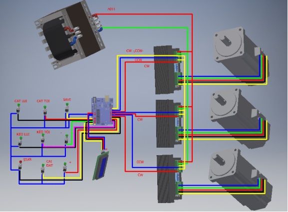 mô phỏng đấu dây các thiết bị với bo Arduino
